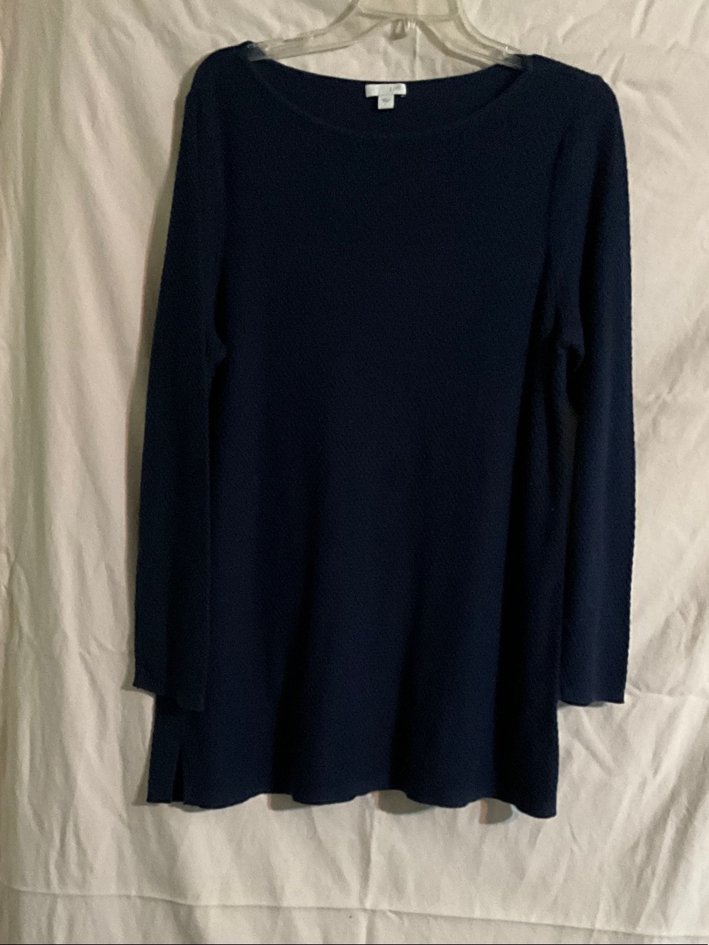 J Jill Women’s Navy Long Sleeve Crewneck Tunic Sz L